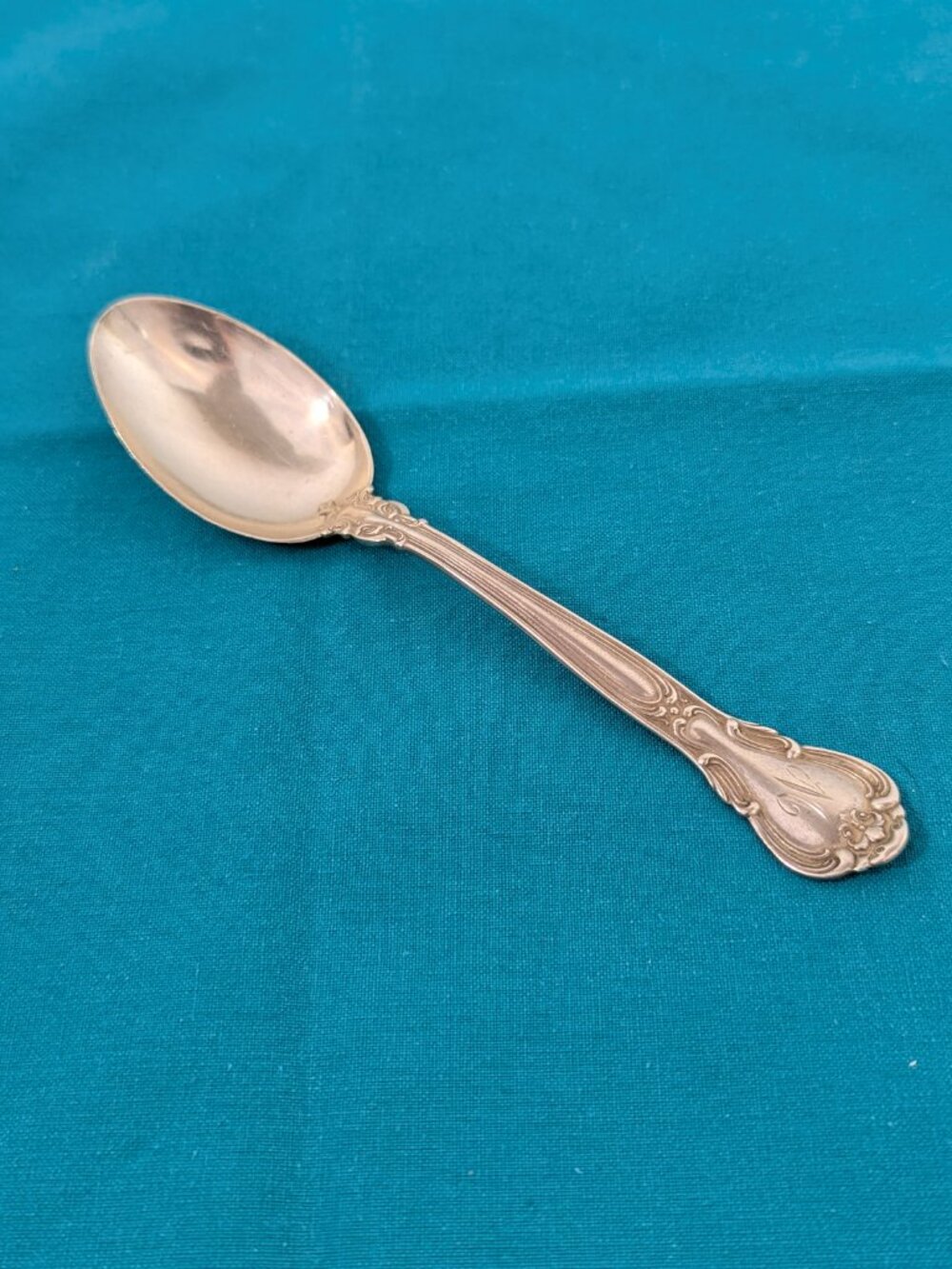 Vintage sterling silver 5 3/4" teaspoon - Gorham Chantilly pattern Monogram M